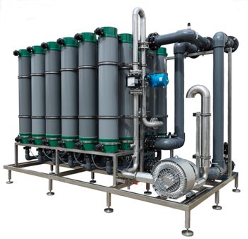 Ultrafiltration system that can be used to remove particles, high molecular solutes, bacteria and viruses from the water