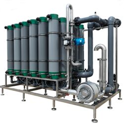 Ultrafiltration system that can be used to remove particles, high molecular solutes, bacteria and viruses from the water